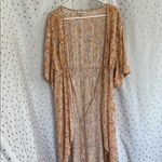 American Eagle Outfitters Tan Floral Midi Dress White Size 0/S Photo 4