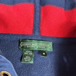 Ralph Lauren 100% Cotton Hooded Sweater, 3/4 Sleeves, Red/Blue, Size Medium Photo 3