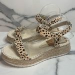 Dolce Vita | Leopard Print Calf Hair Hook & Loop Platform Chucky Sandals Sz 9.5 Brown Photo 3