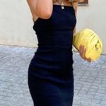 ZARA textured draped little black mini dress Photo 1