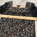 Topshop  Black Lace Crochet Long sleeve Tunic Short Mini Dress Size 4 Lined Photo 8