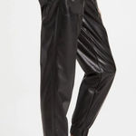 Banana Republic  Black Faux Leather Elastic Tie Waist‎ Pants Women's Size Medium Photo 0