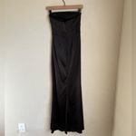 Babyboo  Safiya Strapless Satin Side Slit Gown Dress Black Size Small NEW NWT Photo 1