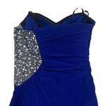 XScape  Crystal Embellished  Strapless  Evening Gown Prom Dress Maxi Blue Size 4 Photo 5