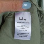 Lulus  Womens Sage Green Floral Satin Cowl Neck Slip Mini Dress Size M Party Photo 6