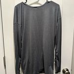 Zella Top Twist Front Surplice Neckline Size L Gray Soft Thumbholes Photo 2