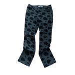 Chico's Platinum Flocked Velvet Floral Jean Sz 1 Black Grey Soft Grunge Straight Photo 1