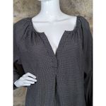 Violet+Claire Violet & Claire Blouse Woman's XL Black White Geometric 3/4 Sleeve Semi Sheer Photo 1