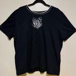Alfred Dunner Embellished Butterfly Short Sleeve Top | Shirt | Tee Black Size XL Photo 0