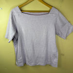 LL Bean‎ Womens Top XL Lavender Pink Square Neck Short Sleeve Cotton Staple Purple Photo 0