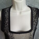 Belldini‎ Sweater Women Medium Sleeveless Black Beige Square Neck Photo 3