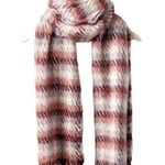 Charlie Paige  Red Pink White Fringe Scarf Soft Warm 100% Polyester NEW Tags Photo 0