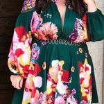 L'ATISTE  by AMI Plus Size 3X Floral Dress Green Long Sleeve V-Neck Photo 0