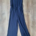 Athleta  Navy Sleeveless Wide Leg Jumpsuit Lounge Travel One Piece Size 8 Photo 0