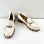 Sam Edelman Christy Patent Leather Chain Detail Loafers Flats Cream Ivory 7 Photo 2