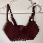 Aerie  Lace Bralette Wireless Bralette Burgundy Size 32C New with Tags Photo 0