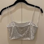 Princess Polly  silver sequin crop top size 4 #104 Photo 2