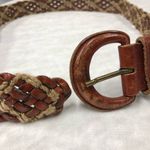 Lands' End  belt brown tan leather rope braided womens size 34 Photo 5