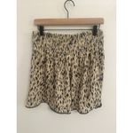 Three Dots  Women's Relaxed Printed Shorts Smocked Waist‎ Animal Print L Photo 1