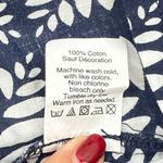 J.Crew‎ Navy White Print V Neck Cotton 3/4 Sleeve Tunic Top Women's Size Medium Blue Photo 6