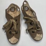 Fly London  Yiva Perforated Taupe Lace Up Wedge Sandals S-055 Sz 40 EU / 9-9.5 US Photo 1