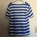 Ganni  Logo Blue Striped V Neck Graphic Tee size medium Photo 2