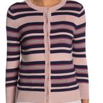 Halogen Nordstrom Stripe Crewneck Cardigan Sweater Photo 1