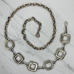 Silver Textured Medallion Chain Belt Animal Print One Size (OS) ✨ Photo 11