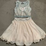 Love Reign homecoming dress - Baby Pink & Silver Two Piece Sequins Crop Chiffon Style Bottom Photo 1