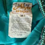 Vintage Alyce Designs Turquoise Beaded Evening Formal Gown, Size 14 Green Photo 11
