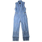 Wildfang Essential Chambray Sleeveless High Waisted Coverall Size: M Blue Size M Photo 1