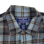 VTG Polo Ralph Lauren Sport Womens Shirt Medium Flannel Plaid L/S Outdoor Green Photo 3