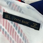 ZARA  Nautical Striped Tiered Halter Mini Dress White Red Blue Small Photo 11