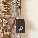 Adrianna Papell Gold Sequins Lace Sheath Cocktail Dress Size 8 Petite NWT Photo 3