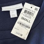 Charter Club  Small Sweatshirt Top Flutter Cap Sleeve Stretch Crew Neck Navy Blue Photo 5