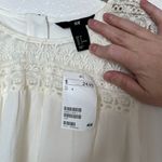 H&M  Women's Lace & Chiffon Coquette Blouse Long Sleeve Size 4 Cream White Photo 8