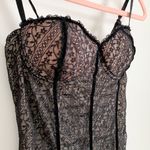Black Lace Sheer Back Fitted Ruffle Bottom lingerie Nighty S/M Photo 3