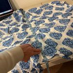 Nanette Lepore  Blue Print Lightweight Summer Beach Tunic Blouse Cover Up Size L Photo 8