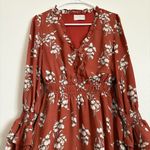 Love Riche  Women's Boutique A Line Dress Size Small Burnt Orange Floral Photo 2