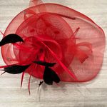Source Unknown Red headband fascinator headband with feathers Kentucky Derby Photo 1