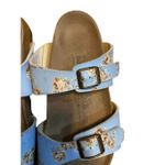Birkenstock Birki's Michele slide sandals blue floral pattern Birko-Flor upper c Photo 7