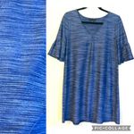 City Triangles Shift Dress Size MEDIUM Denim Blue Heather Short Ruffle Sleeve Photo 1