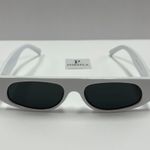 90s Style Oval Small White Sunglasses Photo 0