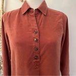 Soft Surroundings 100% Tencel Button Back Tunic Top Rust Terracotta XS Boho Fall Photo 4