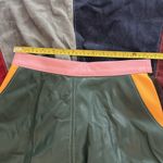 Handmade Colorful Patchwork Genuine Leather Women's Skirt Brown Photo 5