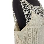 Ralph Lauren Lauren Ralph LRL Crochet Cami Tank Top Fringe Beachy Boho Ivory Women's Size XL Photo 3