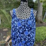 Lands End Women's Blue Floral Tankini Swim Size 12 Soft Cup Blousen Photo 0