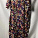 LuLaRoe WOMENS SIZE XL DRESS LIME GREEN PURPLE CORAL PINK FLOWERS SOFT COMY Photo 2