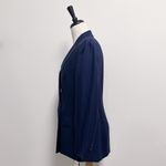 Ralph Lauren Lauren True Navy Blue Linen Double Breasted Provence Blazer 10 NWT Photo 3