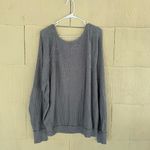 We The Free - Free People Santa Clara Oversized Thermal Long Sleeve Top - Gray Photo 3